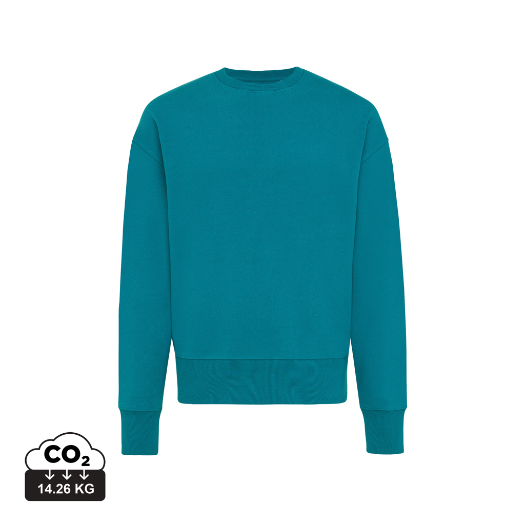 Sweat promotionnel coton recyclé 340g unisexe Iqoniq Kruger Bleu canard